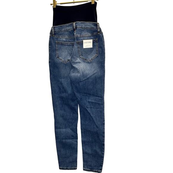 Seraphine – “Kai” Maternity Overbump Skinny Jeans (Light Blue) – 2 - Picture 4 of 6